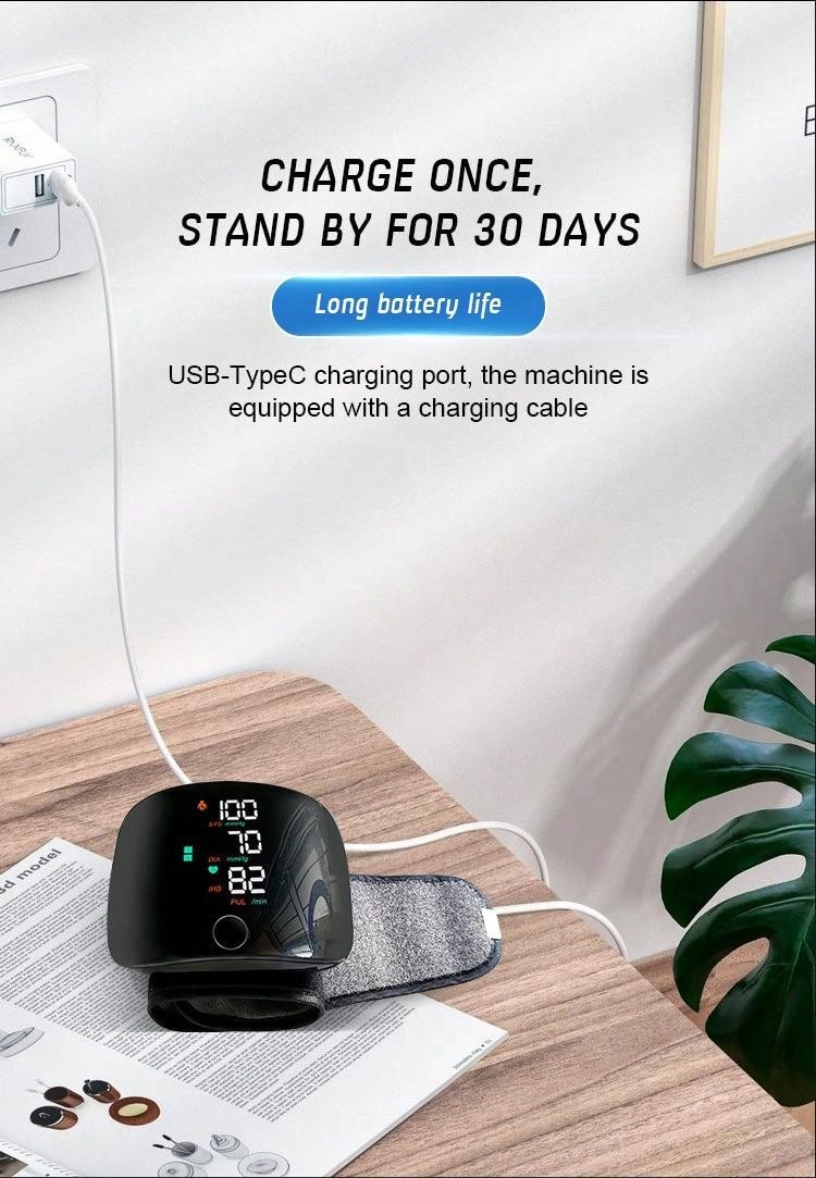 Professional Wrist BP Monitor – Easy Use, USB Rechargeable