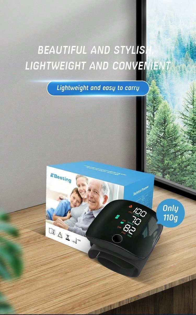 Professional Wrist BP Monitor – Easy Use, USB Rechargeable
