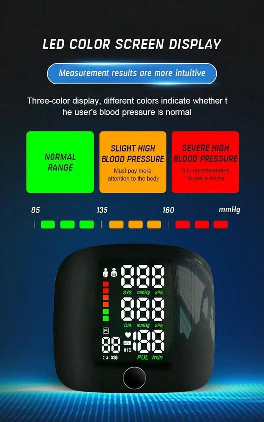 Professional Wrist BP Monitor – Easy Use, USB Rechargeable